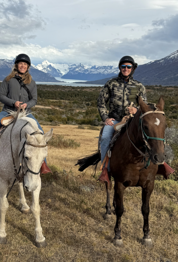 The Baders on horseback in Patagonia